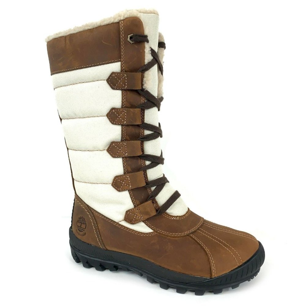 Timberland Women's MT Hayes Tall Waterproof Brown Snow Boots 6910B Size : 6